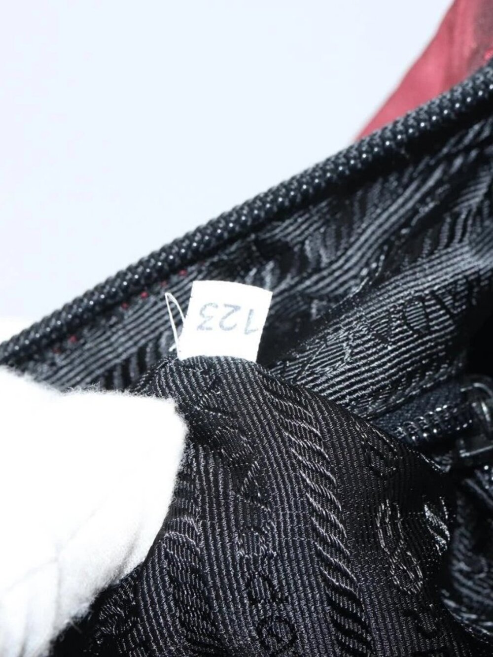 PRADA Hand Bag Nylon Bordeaux Silver Auth am10143 - Picture 11 of 16